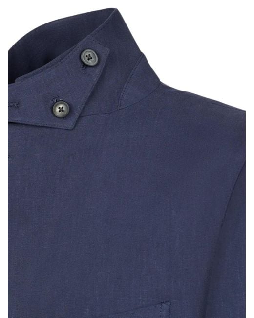 Sease Blue Single-Breasted Patch-Pocket Blazer for men