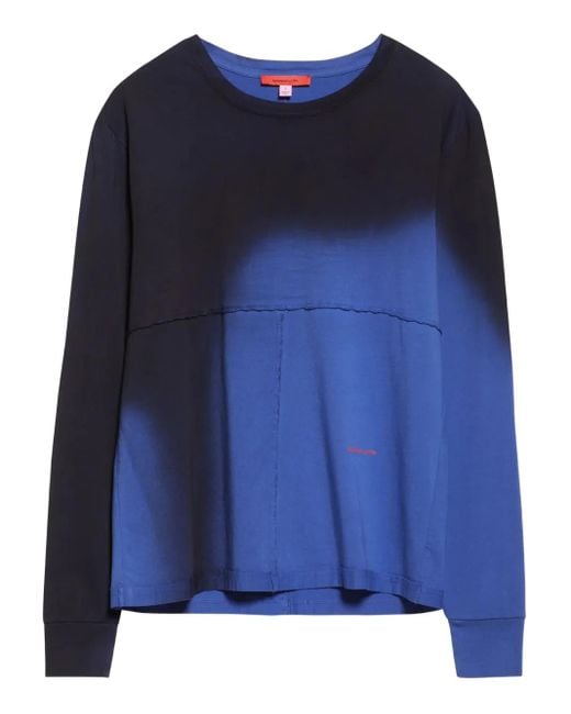 Eckhaus Latta T-Shirt Met Lange Mouwen En Ombré-Effect in het Blue