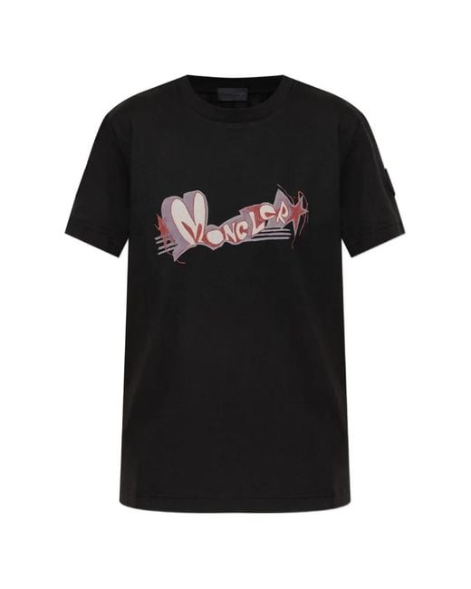 Moncler Black Logo-Print Short-Sleeve T-Shirt