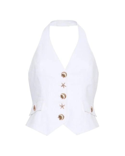 Cara Cara White Prescott Halterneck Top
