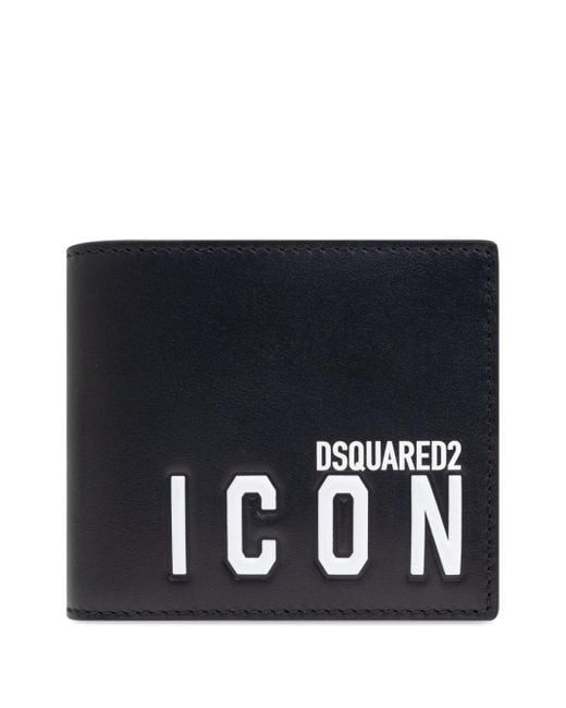 DSquared² Black Icon Bi-Fold Wallet for men