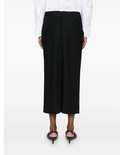 Carven Wollen Midi-Rok in het Black