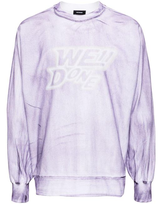 we11done Purple Washed Cotton Sweatshirt for men