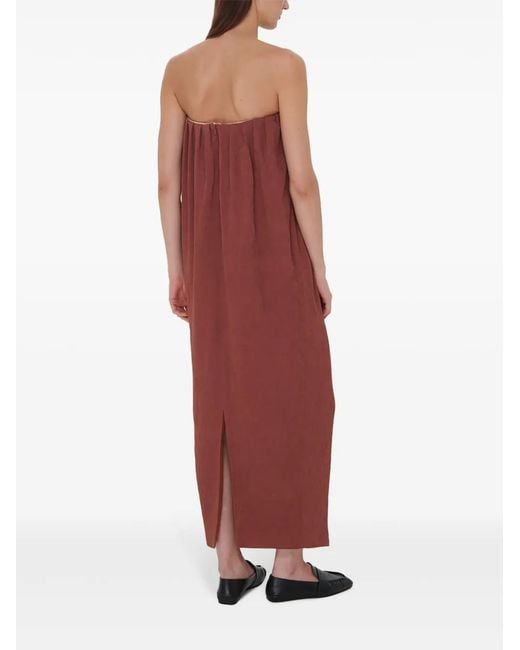 A.M.G Red Baloon Maxi Dress