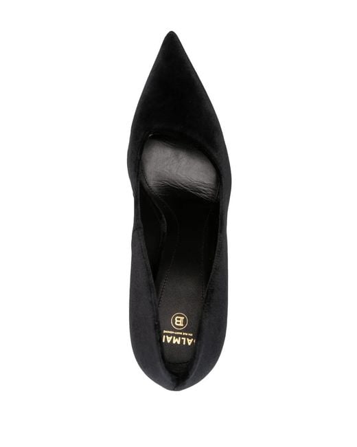 Balmain Black Moneta 100Mm Velvet Pumps