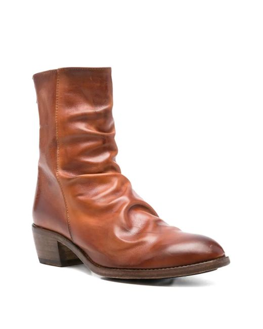 shotof Brown 45Mm Leather Zip-Fastening Boots
