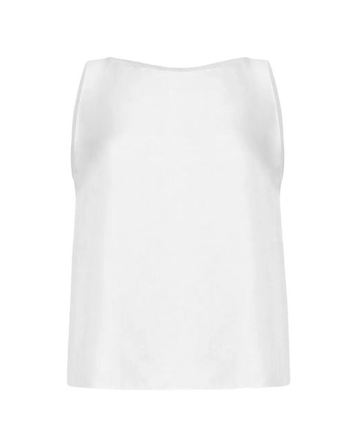 Adam Lippes White Annie Pleated Silk Top