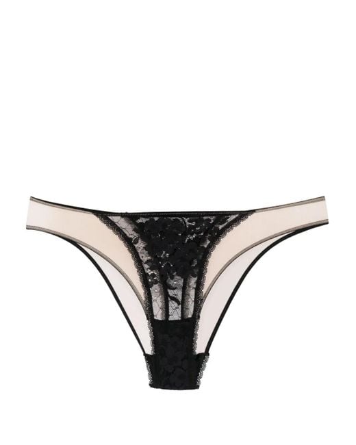 Wolford Natural Semi-Sheer Laced Briefs