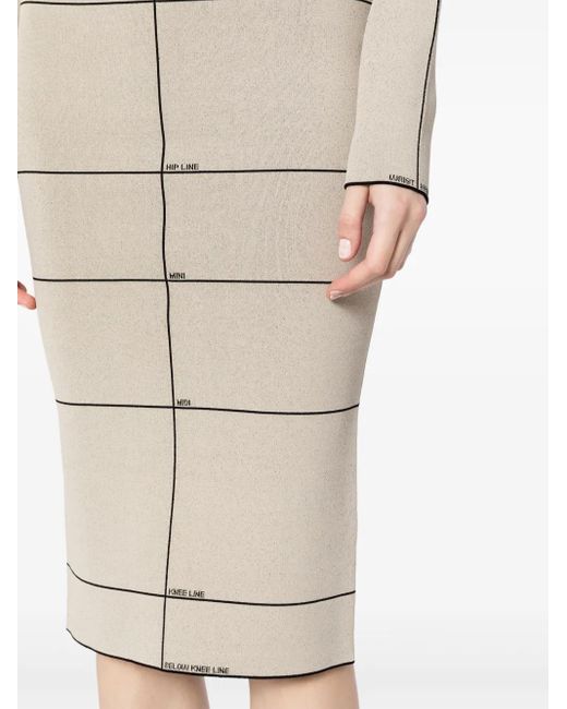 Vetements Natural Intarsia-Knit High-Waisted Skirt