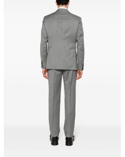 Boggi Gray Double-breasted Wool Suit for men