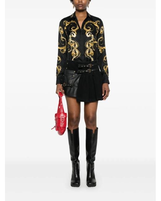 Versace Jeans Couture Black Baroque Print Shirt