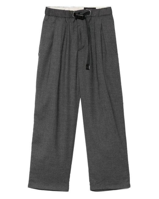 White Sand Gray Straight Trousers for men