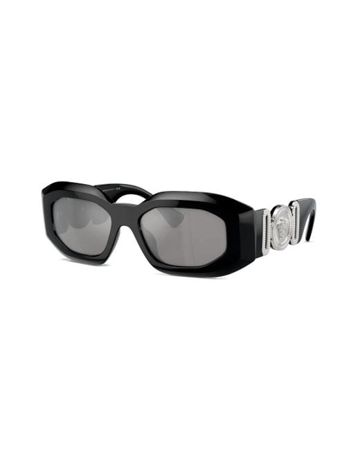 Versace Black Rectangle-Frame Sunglasses for men