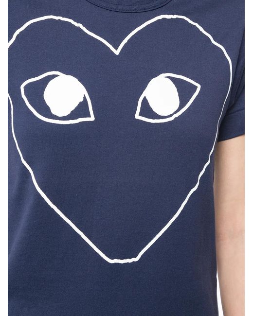COMME DES GARÇONS PLAY Blue Comme Des Garçons Play Heart Printed T-shirt