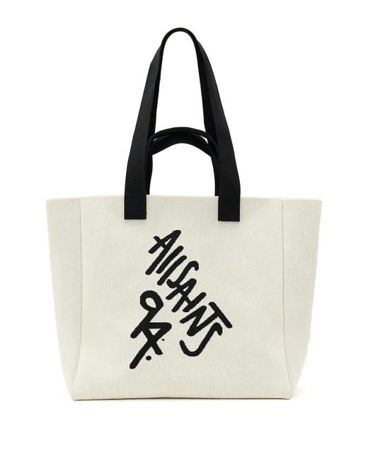 Borsa Tote Izzy Con Logo di AllSaints in White