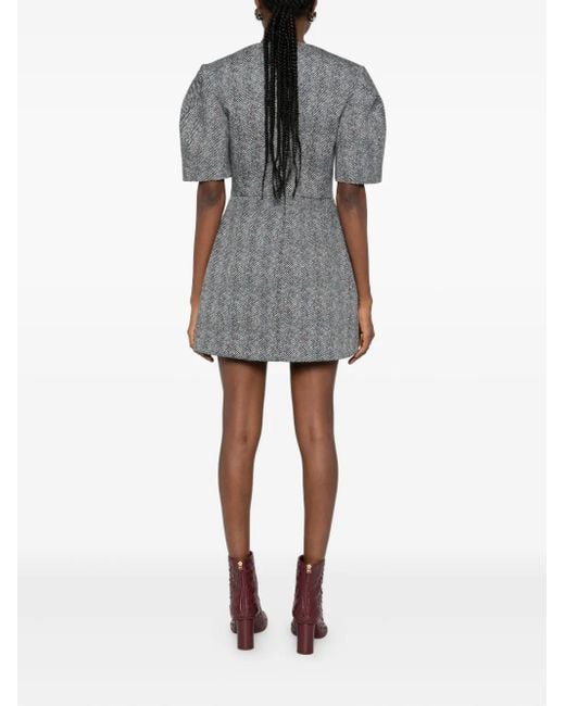 Robe Courte À Motif De Chevrons Givenchy en coloris Gray