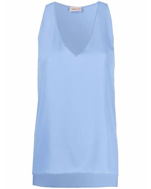 Blanca Vita Blue V-Neck Vest Top