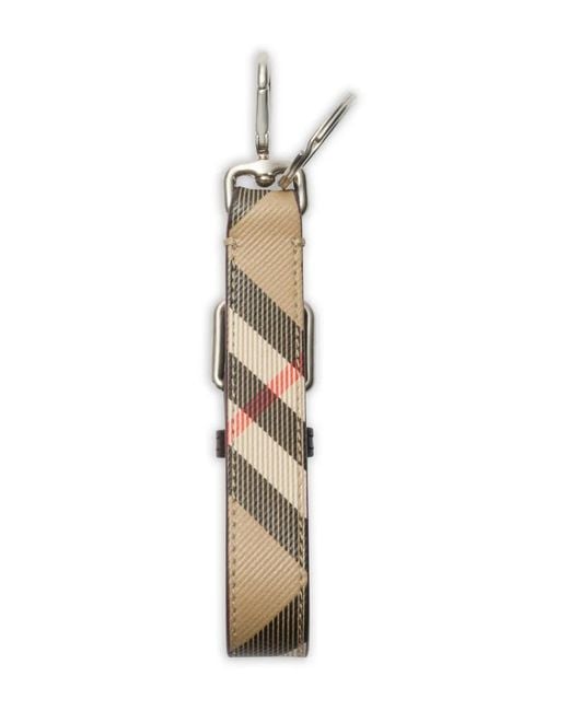 Burberry White Checkd B--Buckle Keyring for men