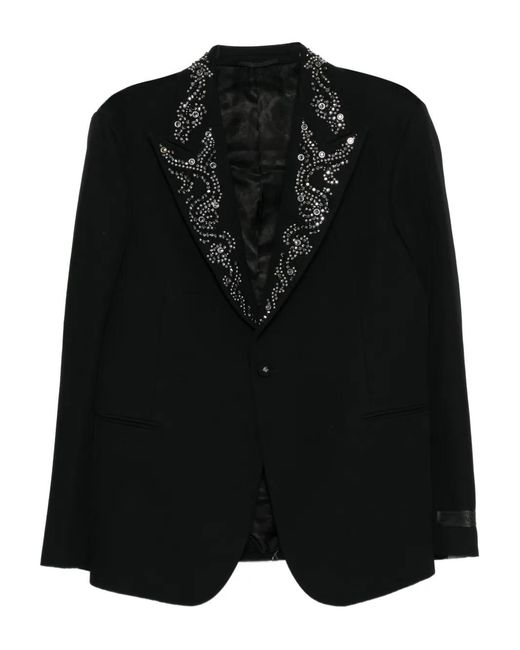 Versace Black Grain De Poudre Evening Blazer for men