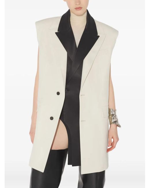 Jean Paul Gaultier White Two-Tone Design Vest