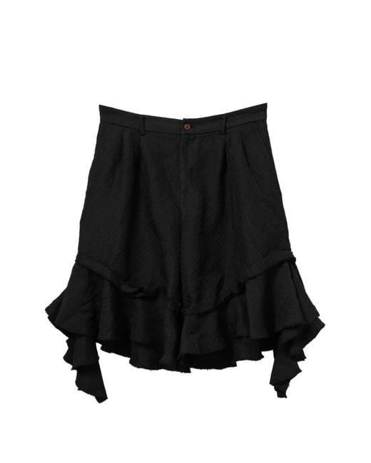 Comme des Garçons Black Ruffled Shorts