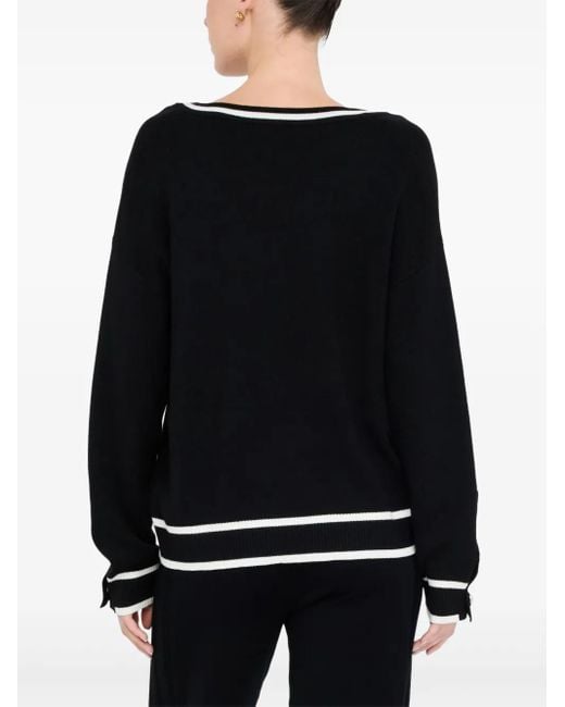 Liu Jo Black Contrasting-Trim Sweater