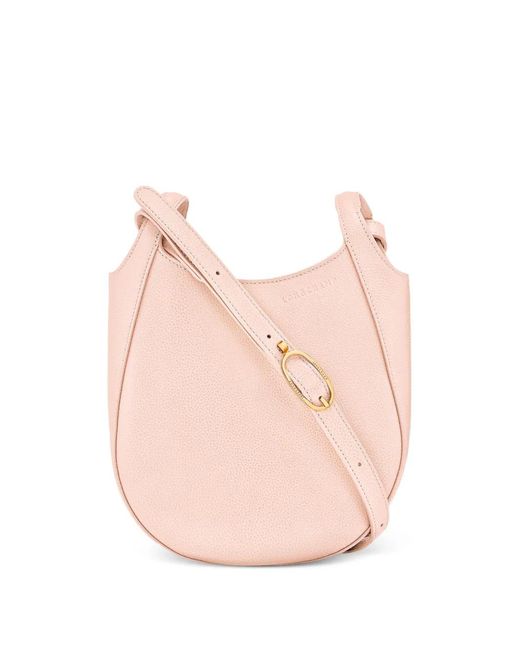 Longchamp Pink Le Foulonné S Grained-Leather Shoulder Bag