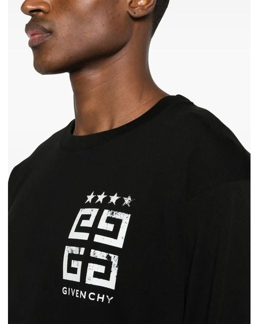 Givenchy Black 4G Stars Cotton T-Shirt for men