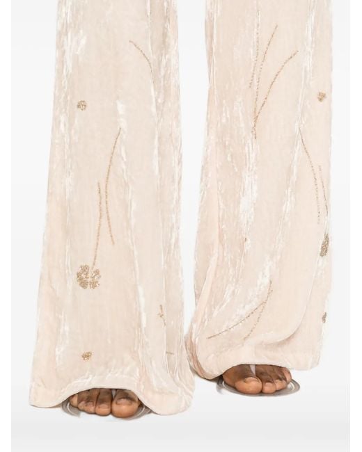 Forte_forte White Il Ricamo Embroidered Palazzo Pants