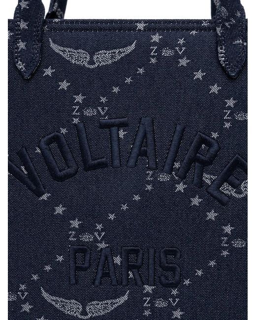 Zadig & Voltaire Blue Angel Monogram Denim Tote Bag