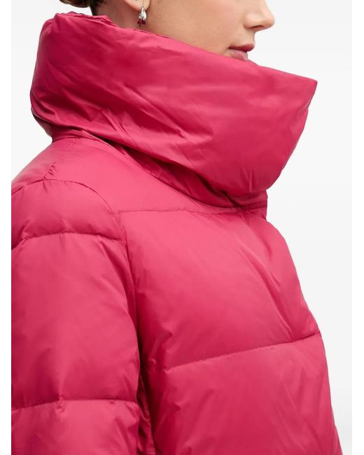 Benetton Red Quilted Funnel-Neck Jacket