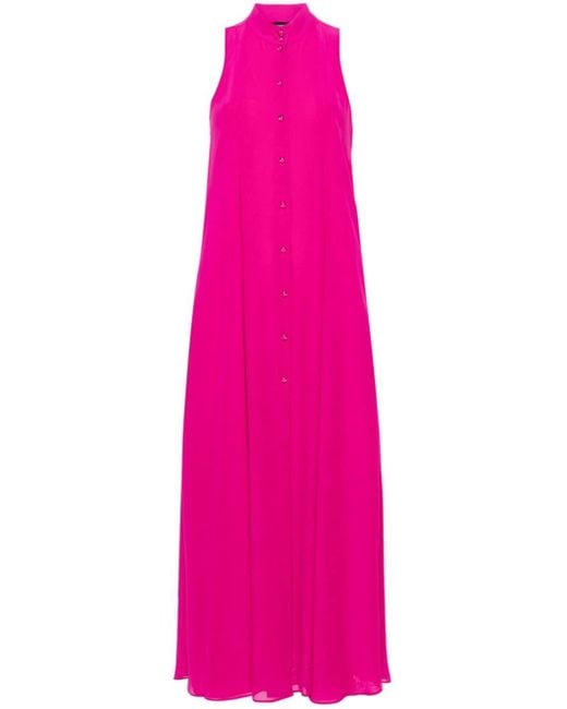 Vestido midi plisado texturizado Emporio Armani de color Pink