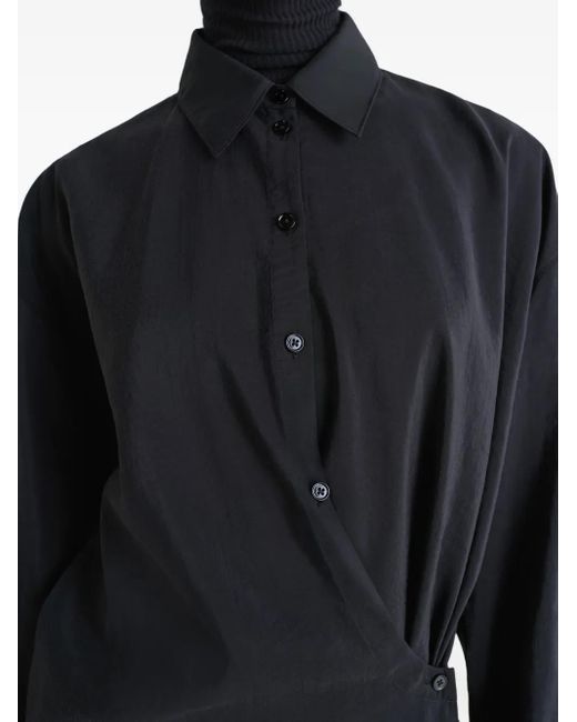 Lemaire Black Twisted-Detail Midi Dress