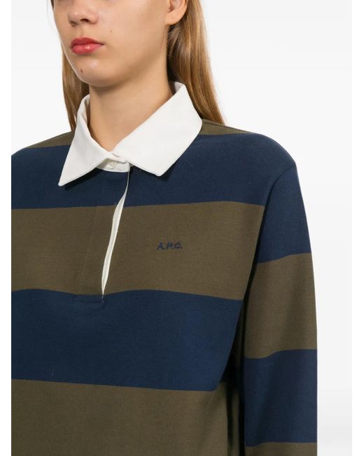 Polo A Rayas A.P.C. de color Blue