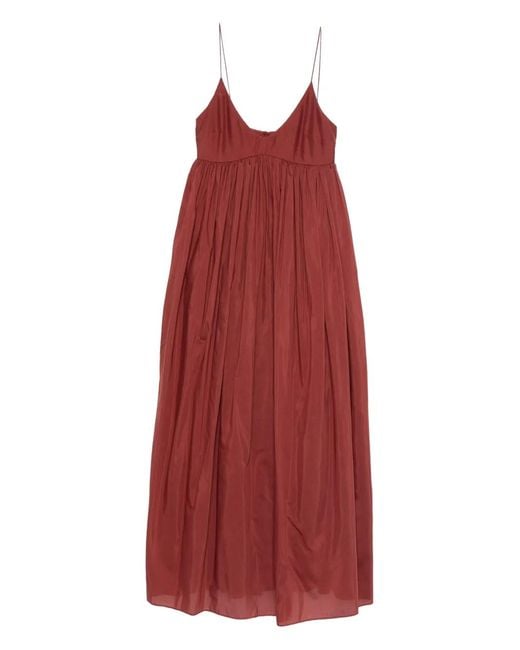 Matteau Red Voluminous Bralette Midi Dress