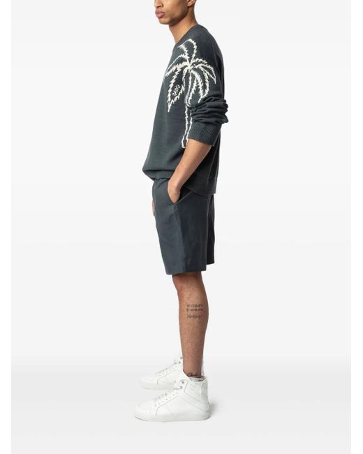 Zadig & Voltaire Gray Elasticated-Waist Shorts for men