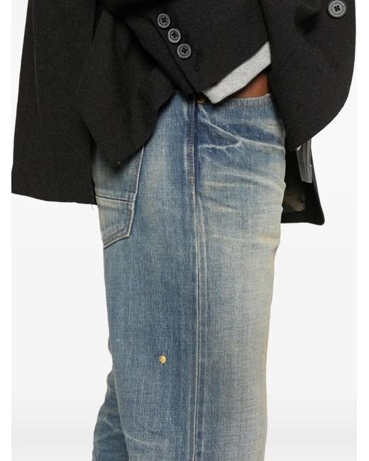 Mastercraft Union Blue Logo-Patch Straight-Hem Jeans