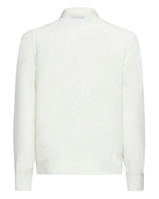 D4.0 White Buttoned Polo Shirt for men