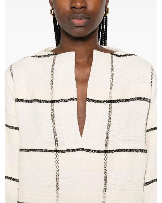 Túnica a cuadros Totême  de color White