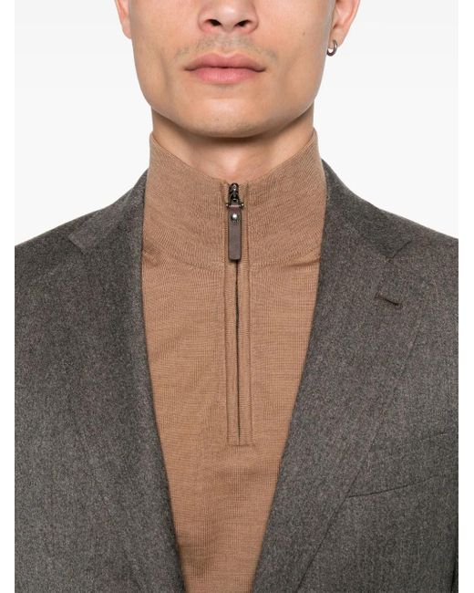 Canali Gray Mélange-Effect Blazer for men