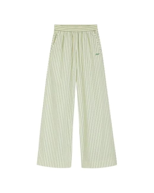 Boss White Vertical-Stripe Palazzo Pants