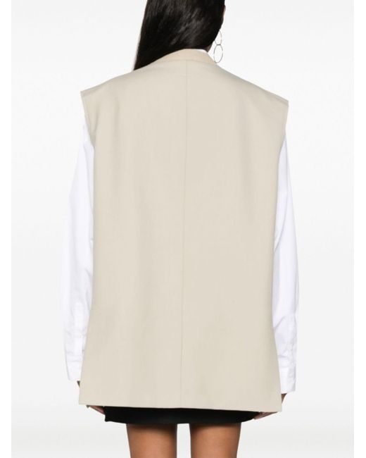 MM6 by Maison Martin Margiela Natural Single-breasted Tailored Vest