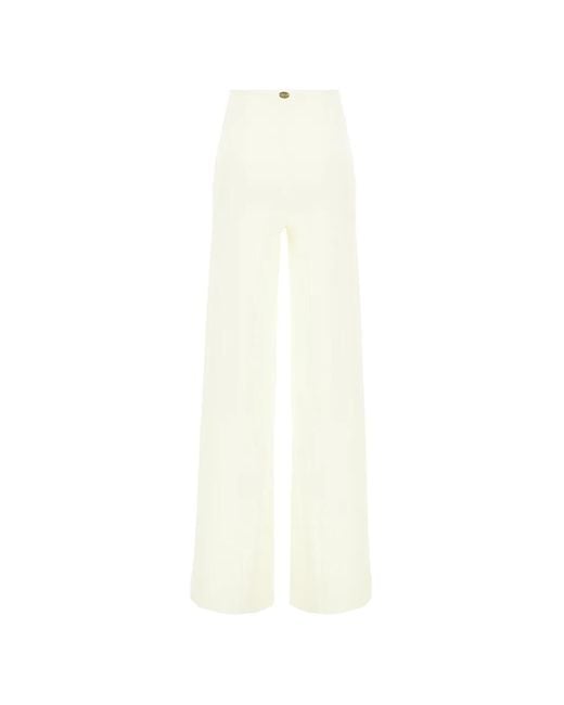 MAISON ANANA White Logo-Plaque Wide-Leg Trousers