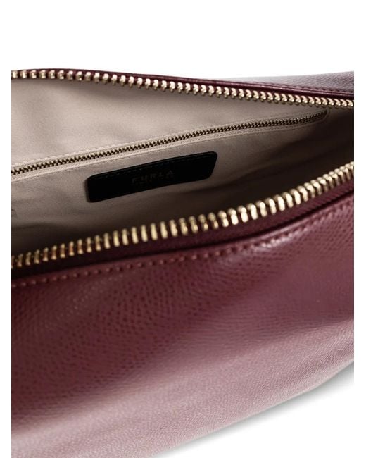 Furla Purple M Tonie Logo-Plaque Leather Tote Bag