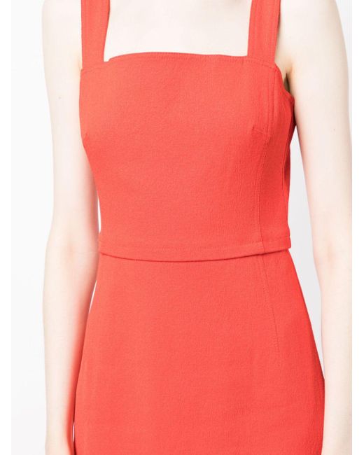Tory Burch Red Square-neck Faille Dress