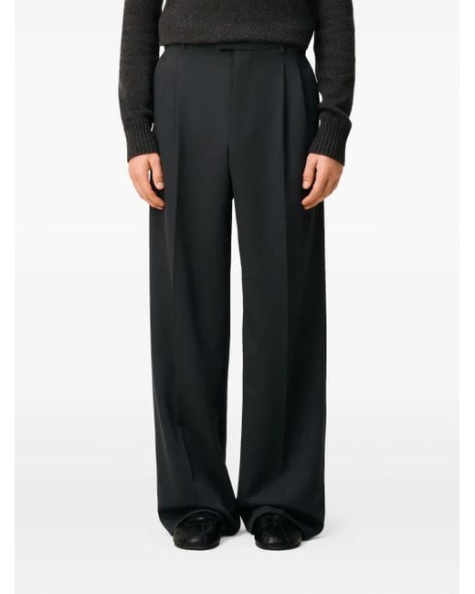AMI Wide-Leg-Hose mit Bundfalten in Black für Herren