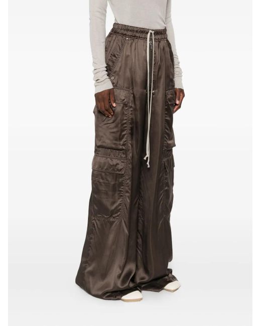 Rick Owens Brown Drawstring Cargo Trousers