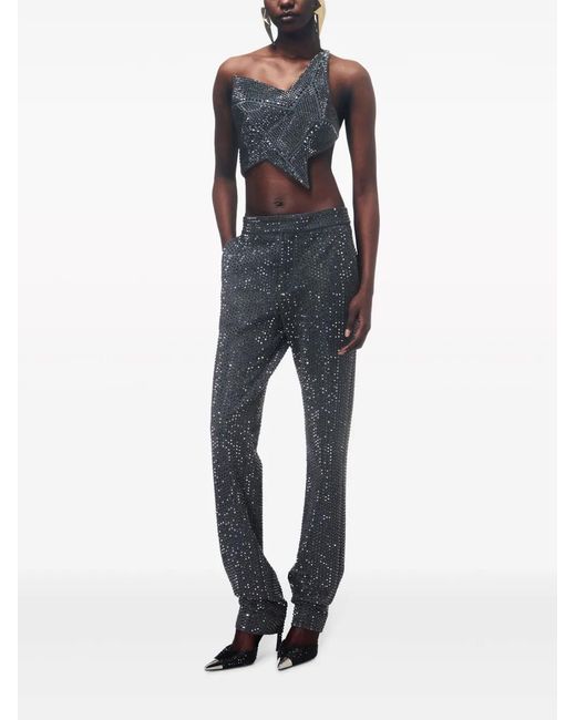 Area Blue Crystal-Embellished Tuxedo Trousers