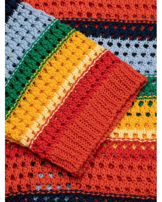 Marni Red X No Vacancy Inn Striped Crochet Cardigan for men