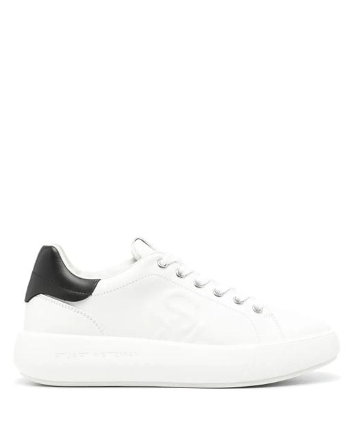 Stuart Weitzman White Sw Pro Leather Sneakers